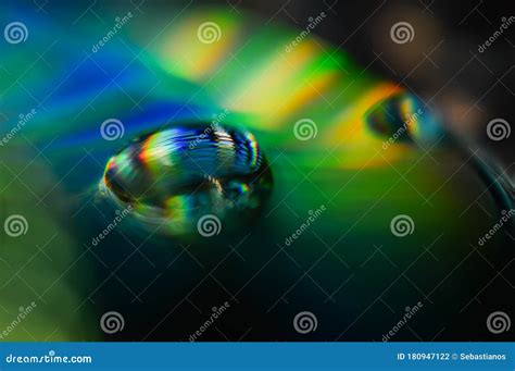 Light Diffraction Showing Rainbows On Water Drops Stock Photo Image