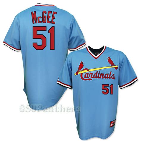 Willie Mcgee St Louis Cardinals Cooperstown Blue Away Jersey Sz M 2xl