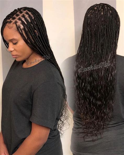 knotless box braids with curly ends