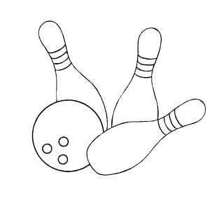 Bowling Balls And Pins Printable Coloring Page, free to download and print. | Bowling pins