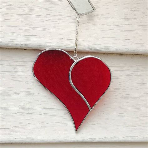 Heart Window Decoration Heart Suncatcher Hanging Glass Etsy