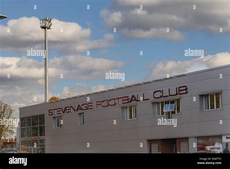 View Of Exterior Facia Of Stevenage Football Club Lamex Stadium Broadhall Way Stevenage