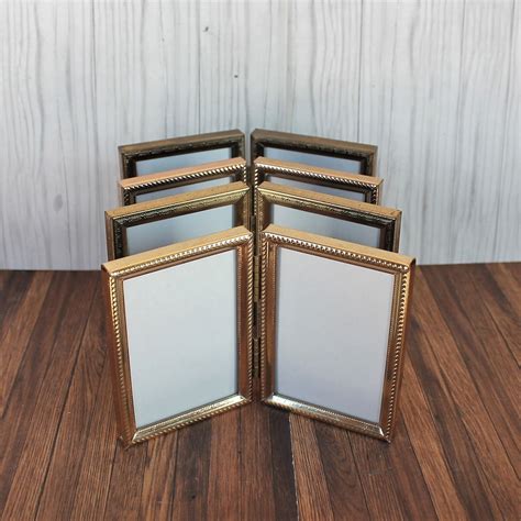 Vintage 2x3 Double Hinged Metal Gold Brass Photo Picture Frame Set Of 4 Frames 2 X 3