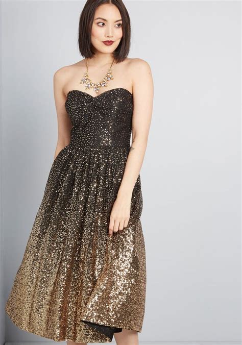 Gleaming Gala Sequin Dress Trendy Cocktail Dresses Gold And Black