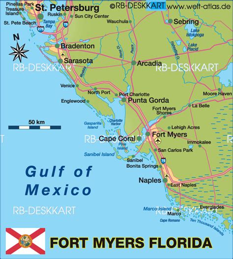 Karte Von Fort Myers Region Region In Vereinigte Staaten Usa