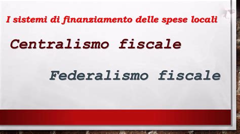 Finanza Locale E Federalismo Fiscale Youtube