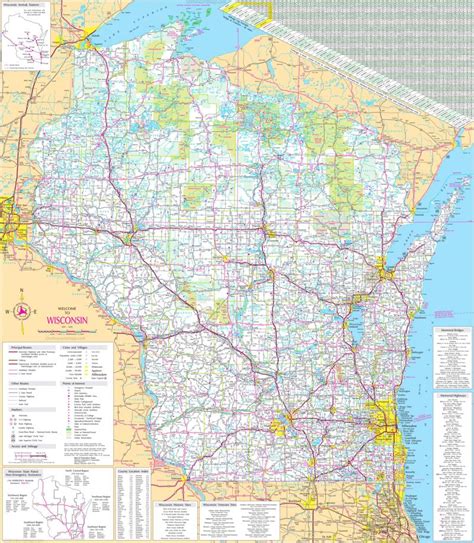 Detailed Tourist Map Of Wisconsin