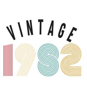 Vintage 1982 vector | Vintage 1982 41th birthday Vector Image, SVG, PSD