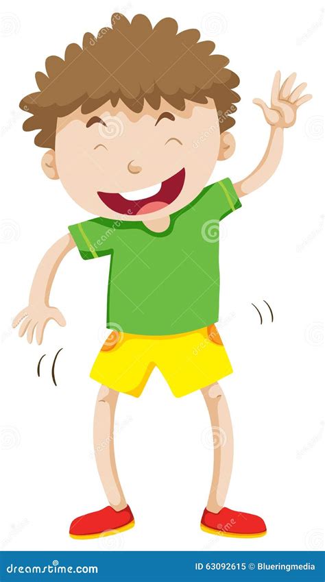 Little Boy With Curly Hair Laughing Stock Vector Illustration Of