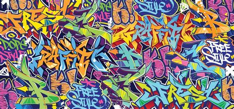 Colorful Graffiti Wall Art Background Street Art Hip Hop Urban Vector