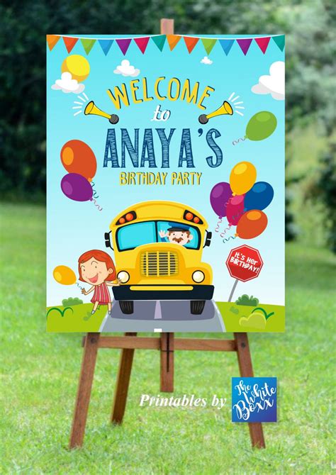Wheels On The Bus Welcome Board Sign Birthday Welcome Etsy Cars Theme Birthday Party 2nd