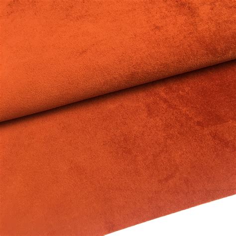 Orange Velvet Upholstery Fabric By The Yard Burnt Orange Etsy