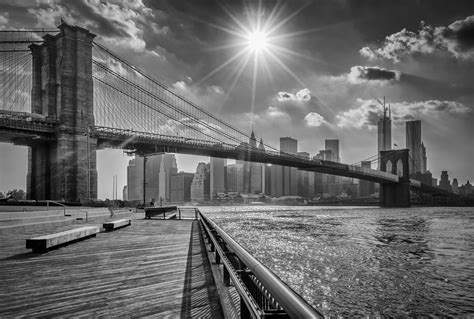 Brooklyn Bridge Black And White Designer Splashback