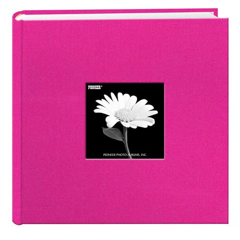 Pioneer Photo Albums Fabric Frame 200 Pkt 4x6 Photo Album Bright Pink