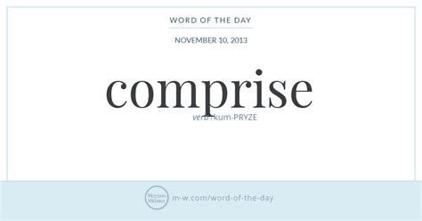 Word Of The Day Comprise Merriam Webster