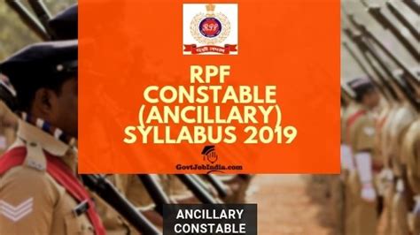 Rpf Constable Ancillary Syllabus Pdf 2019 Download Water Carrier