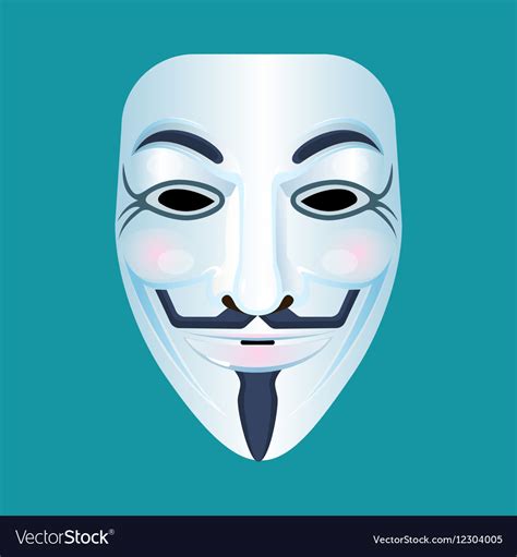 Guy Fawkes Mask Stylized Depiction Isolated Vector Image