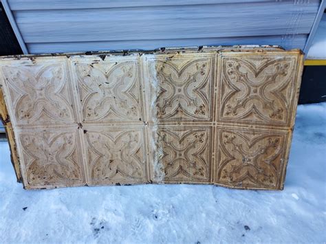 Pair Of Vintage Tin Ceiling Tiles 2 X 4 Great Patina