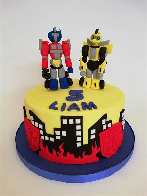 Transformers Birthday Cake Optimus Prime And Bumblebee Transformers