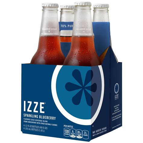 Izze Sparkling Blueberry Juice 12 Fl Oz 4 Count