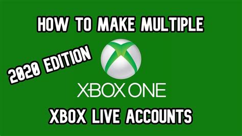 How To Make Multiple Xbox Live Accounts 2020 Edition Youtube