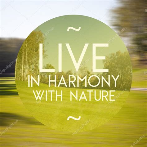 Live In Harmony With Nature Poster Illustration Of Natural Life — Stock
