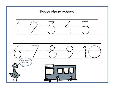 Number One Tracing Worksheet Tracing Numbers 1 10 Worksheets Activity
