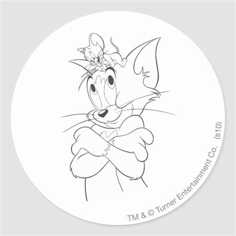 Tom And Jerry On Head Classic Round Sticker In 2022 God