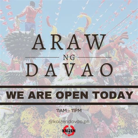 Madayaw Davao Happy 85th Araw Ng Kaizen Restaurants Ph Facebook