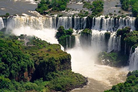 Aerial View Of Iguazu Waterfall Stock Image Image Of Devil National