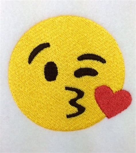 Smooch Emoji Machine Embroidery Design Kiss Emoji Etsy Machine