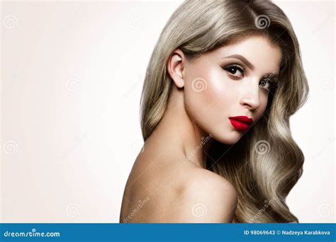 Make Up Glamour Portrait Of Beautiful Woman Model With Fresh Makeup