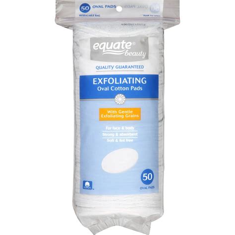 Equate Beauty Exfoliating Oval Cotton Pads 50 Ct