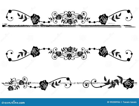 Dividers With Roses Stock Vector Illustration Of Divider 99200956