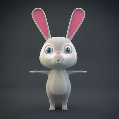 cartoon rabbit 3d model rabbit cartoon cartoon character design animated cartoon characters