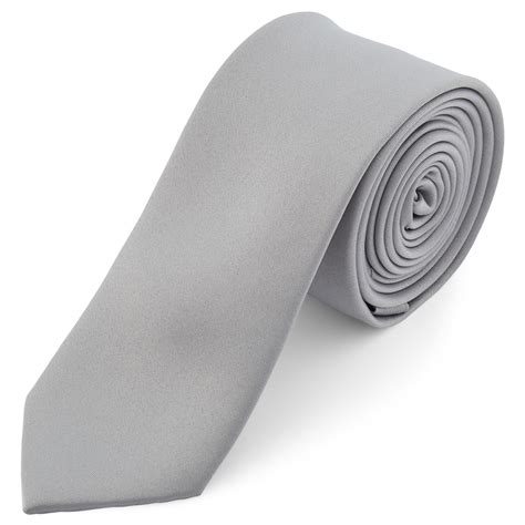 Basic Light Grey Polyester Tie In Stock Trendhim