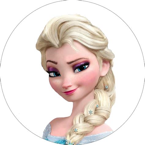Frozen Elsa Cake Topper Edible Icing Round 75 Uk Kitchen And Home