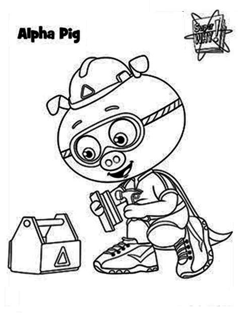 The free coloring pages are bundles of feelings, imagination, hopes, and happiness perceived through the eyes of a child. Pig Super Hero Form Alpha Pig In Superwhy Coloring Page ...