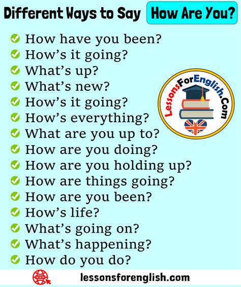 13 Different Ways To Say How Are You English Phrases Lessons For