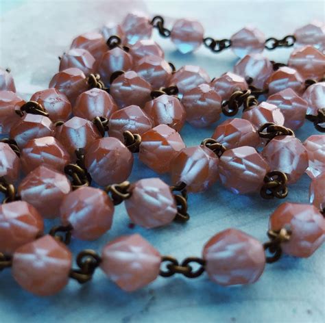 Antique Edwardian Czech Saphiret Glass Faceted Bead Necklace Clarice Jewellery