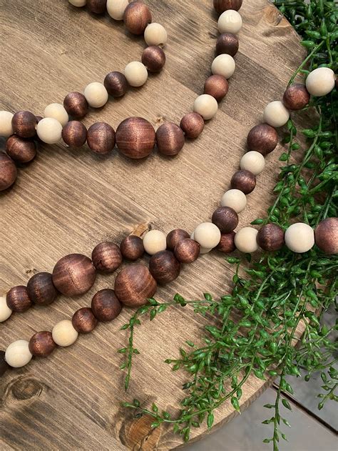 Wood Bead Garland Etsy