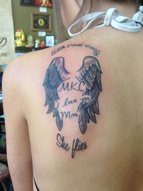 Memorial Tattoo For My Mom With Brave Wings She Flies And The I