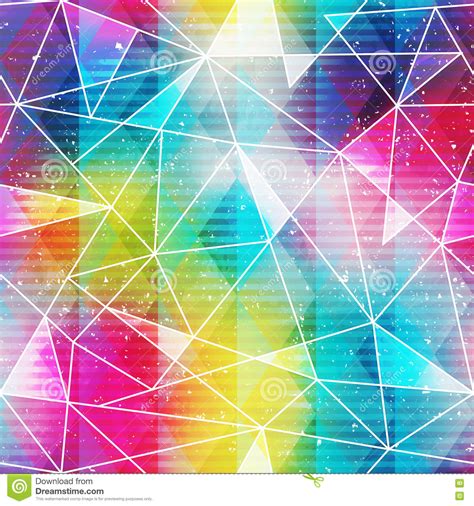 Rainbow Triangle Seamless Pattern Stock Vector Illustration Of