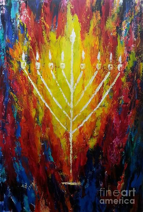 Chabad Menorah Painting By Miriam Leah Herman Fine Art America