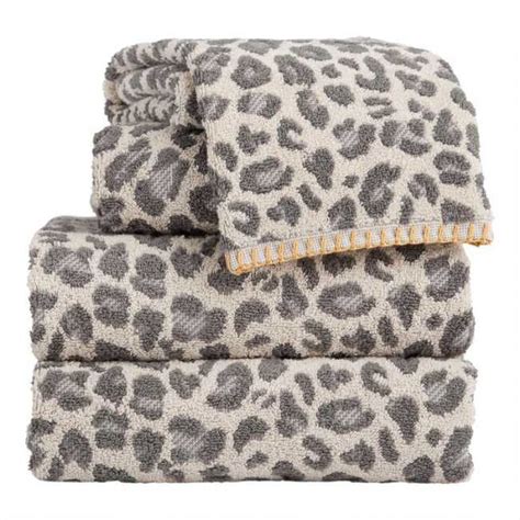 Bath towels cats creative bathroom friends character products washroom amigos. Gray and Ivory Leopard Print Towels in 2020 (With images ...