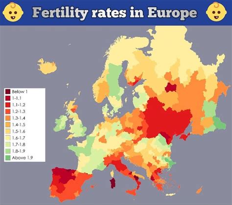 Fertility Rates İn Europe Maps On The Web Fertility Rate Map