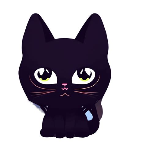 Cute Black Cat Digital Graphic · Creative Fabrica
