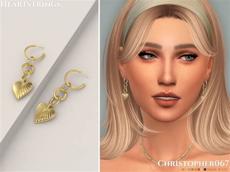 The Sims Resource Heartstrings Earrings Christopher067