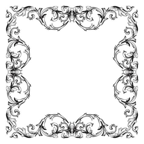 Premium Vector Baroque Floral Ornamental Border Frame