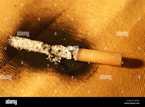 Cigarette Fire Stock Photo Alamy
